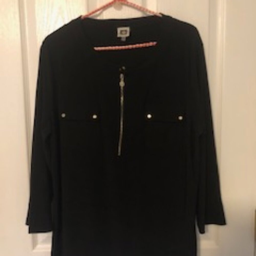 Anne Klein Zippered Front Blouse XL